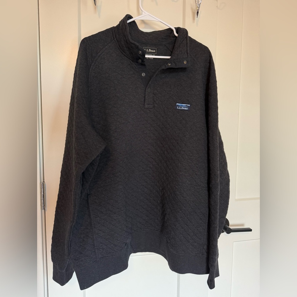 L.L Bean Men's Quilted Sweatshirt, Mockneck